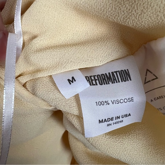 Reformation Sylvie yellow tie strap maxi dress Size Medium - Picture 7 of 7